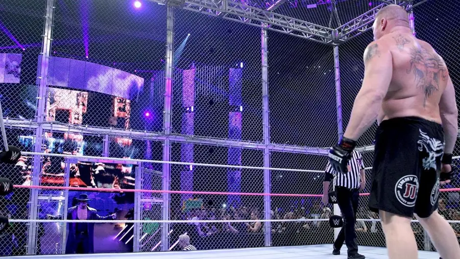 The undertaker brock lesnar enter wwe hell in a cell 2015